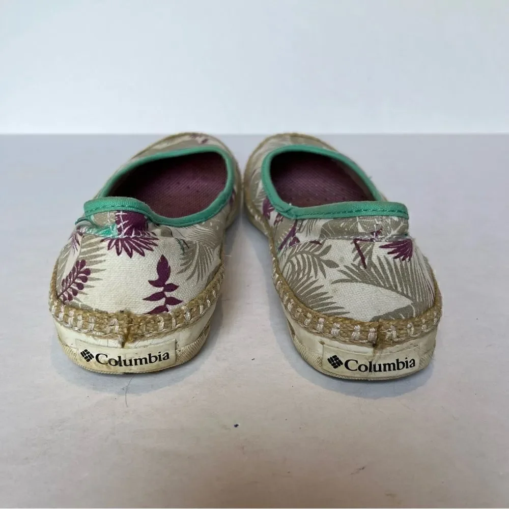 Columbia Women's Canvas Flat Shoes Purple/Tan/Cream Size 9 Vented